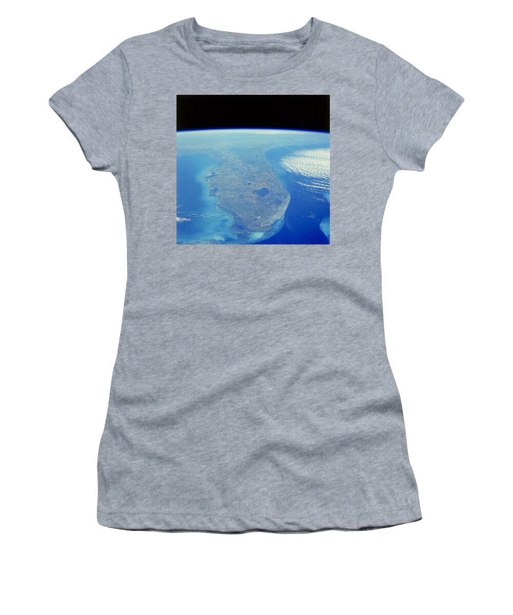 Science Women's T-Shirt featuring the photograph Florida Peninsula, Discovery Shuttle by Science Source