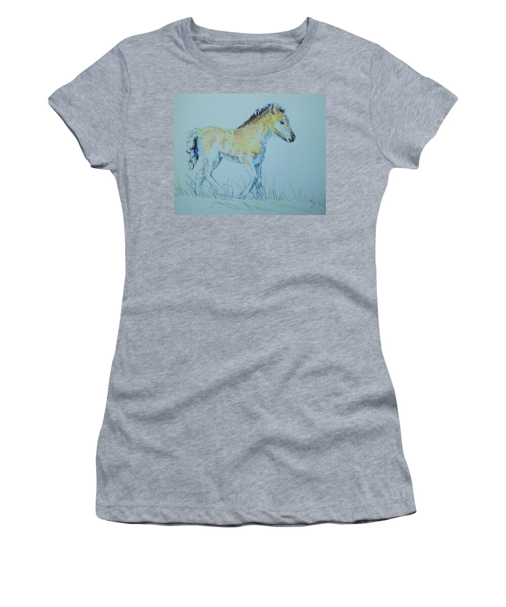Foal Women's T-Shirt featuring the drawing Foal by Mike Jory