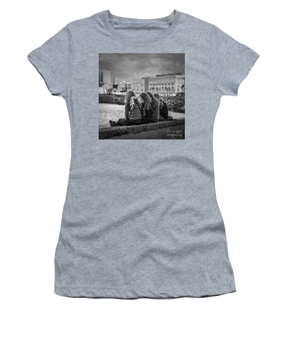 Andalucia Women's T-Shirt featuring the photograph Foreign Students Cadiz Spain by Pablo Avanzini