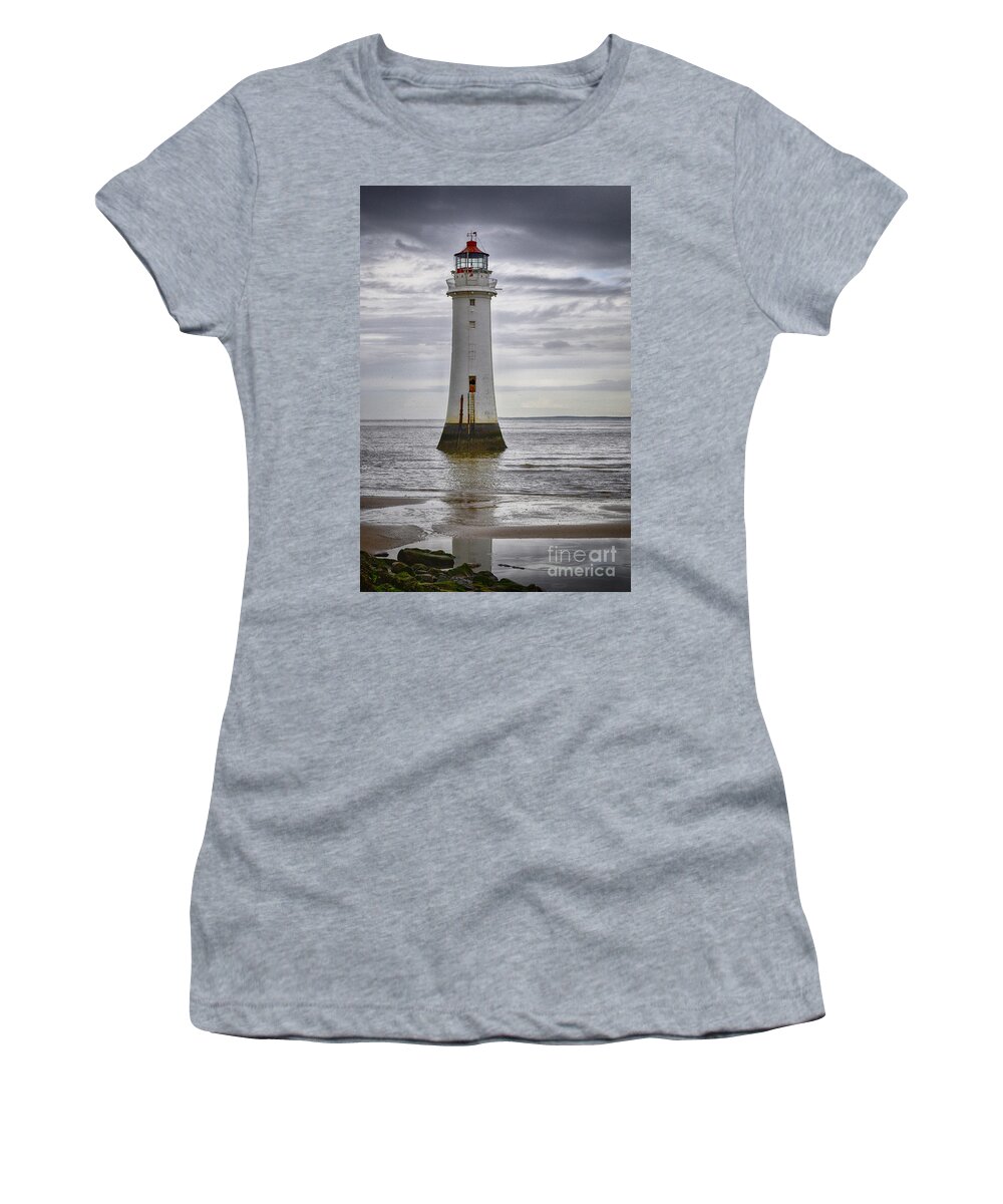 Seascape Women's T-Shirt featuring the photograph Fort Perch Lighthouse by Spikey Mouse Photography
