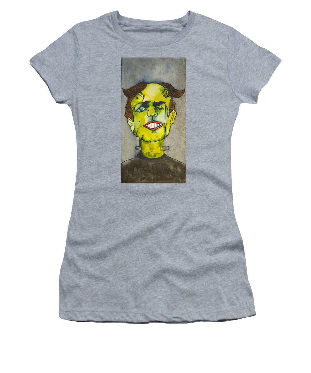 Frankenstein Women's T-Shirt featuring the painting Frankensteins Monster as Tillie by Patricia Arroyo