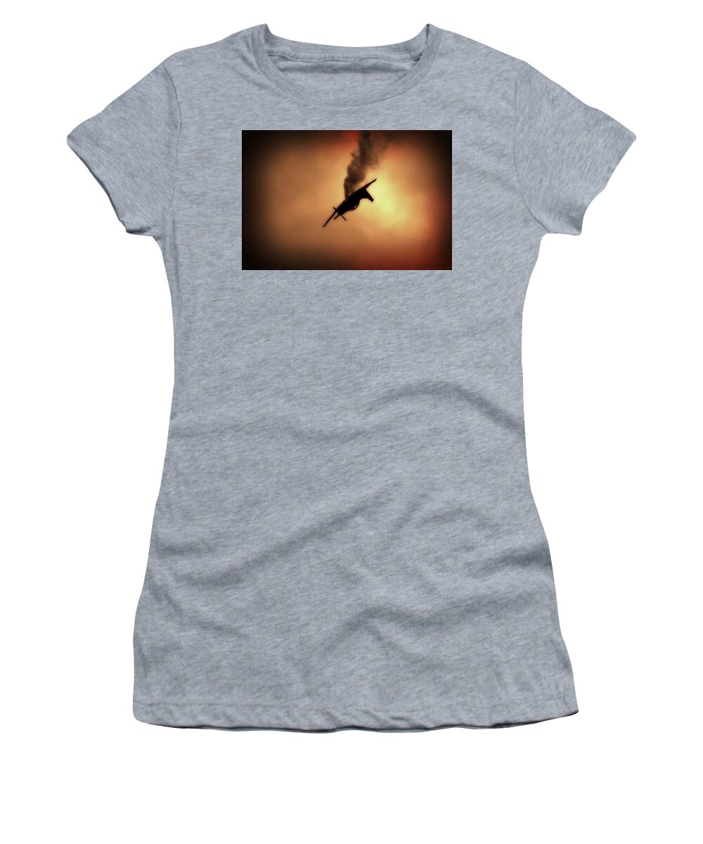 Pilatus Pc 7 Women's T-Shirt featuring the photograph Free Falling by Paul Job