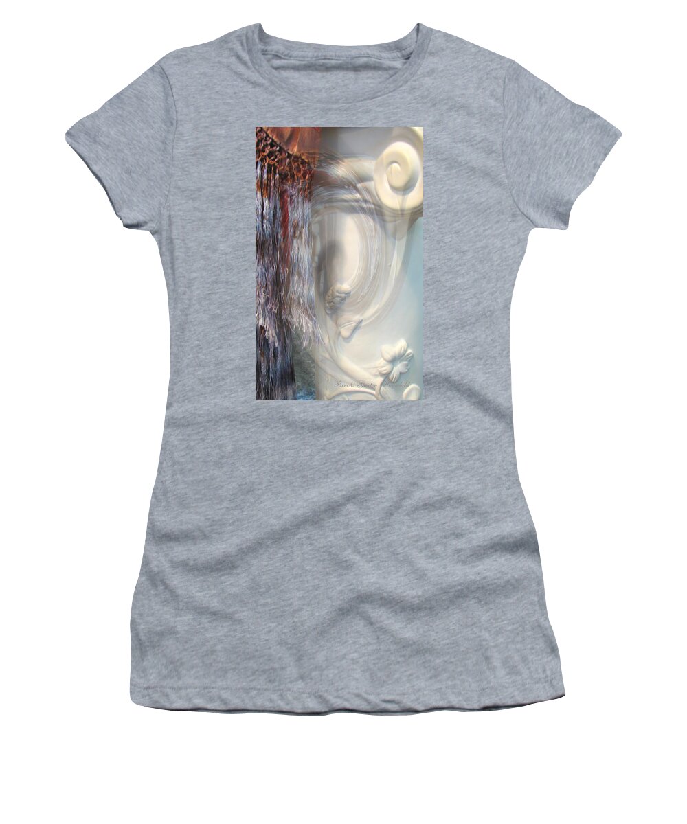 Fringed Pieces Women's T-Shirt featuring the photograph Fringe Element - Pastel Abstract - Photographic Art by Brooks Garten Hauschild