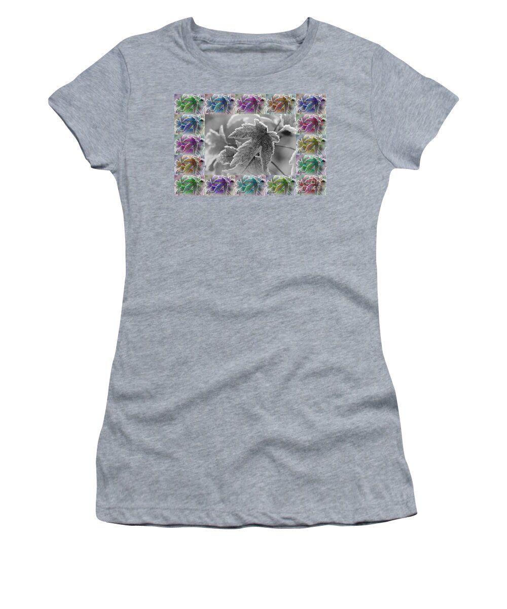 Mccombie Women's T-Shirt featuring the painting Frosted Maple Leaves in All Shades by J McCombie