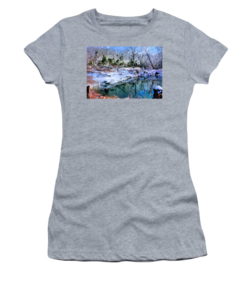 Pond Women's T-Shirt featuring the photograph Frozen by Kristin Elmquist