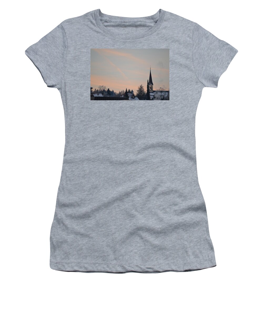 Andscape Women's T-Shirt featuring the photograph Frozen sky 2 by Felicia Tica