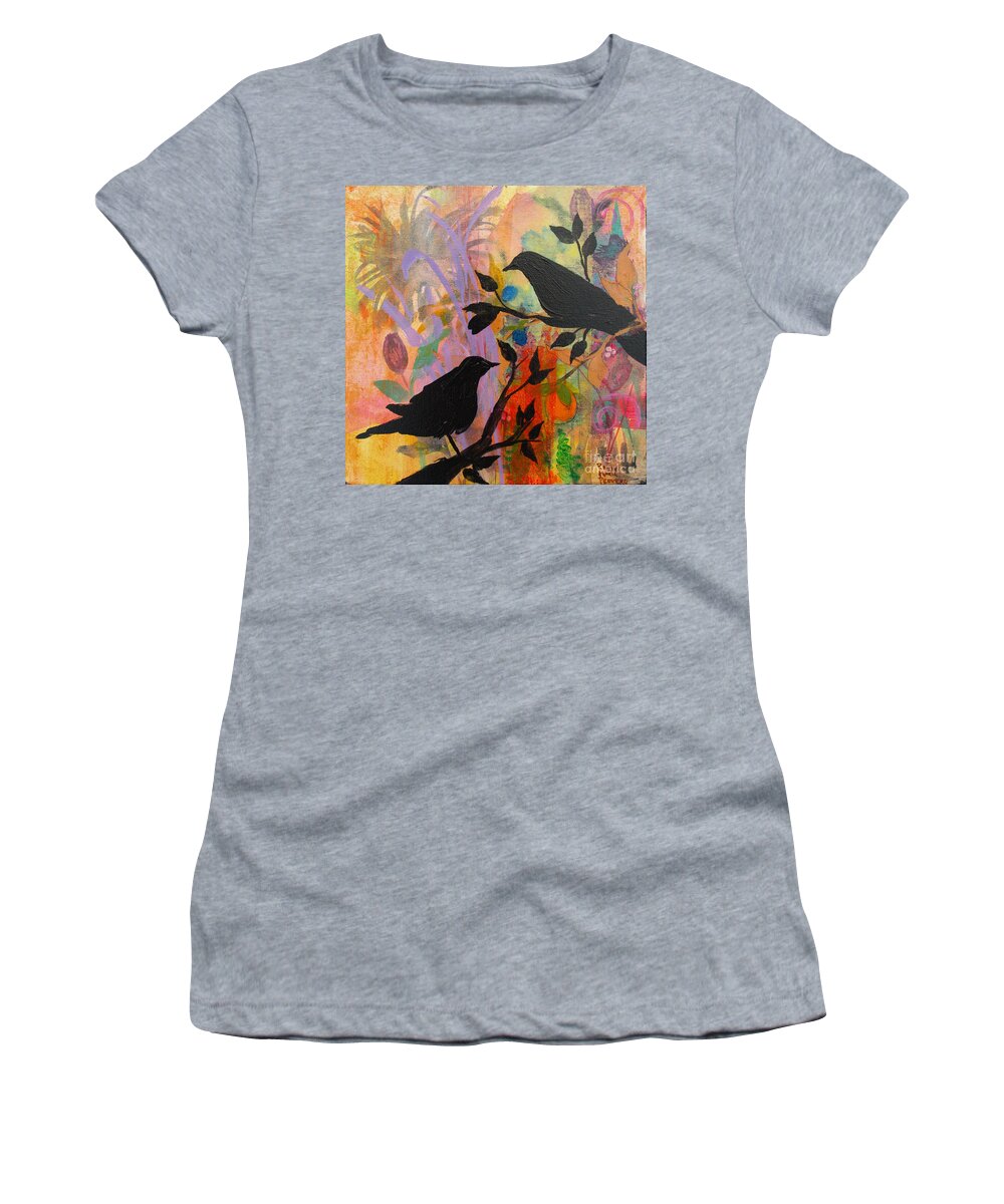 Fruited Branches By Robin Maria Pedrero Women's T-Shirt featuring the painting Fruited Branches by Robin Pedrero