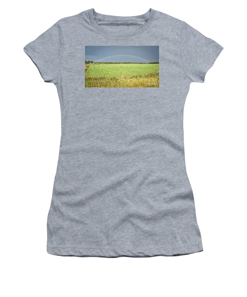 Rainbow Women's T-Shirt featuring the photograph Full Country Rainbow by Cheryl Baxter
