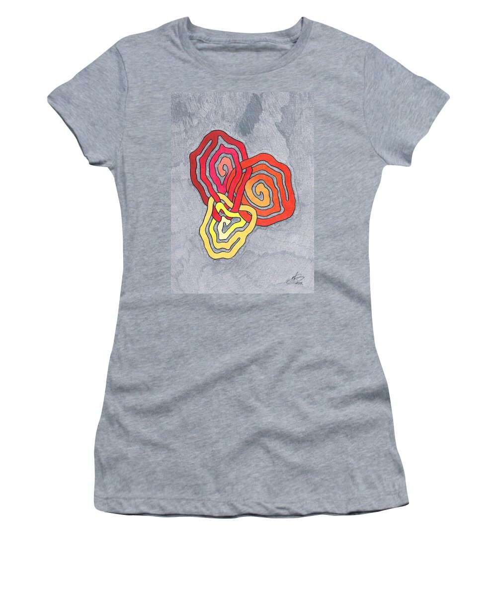 Diversity Women's T-Shirt featuring the drawing Fusion of Colors by Andreas Berthold