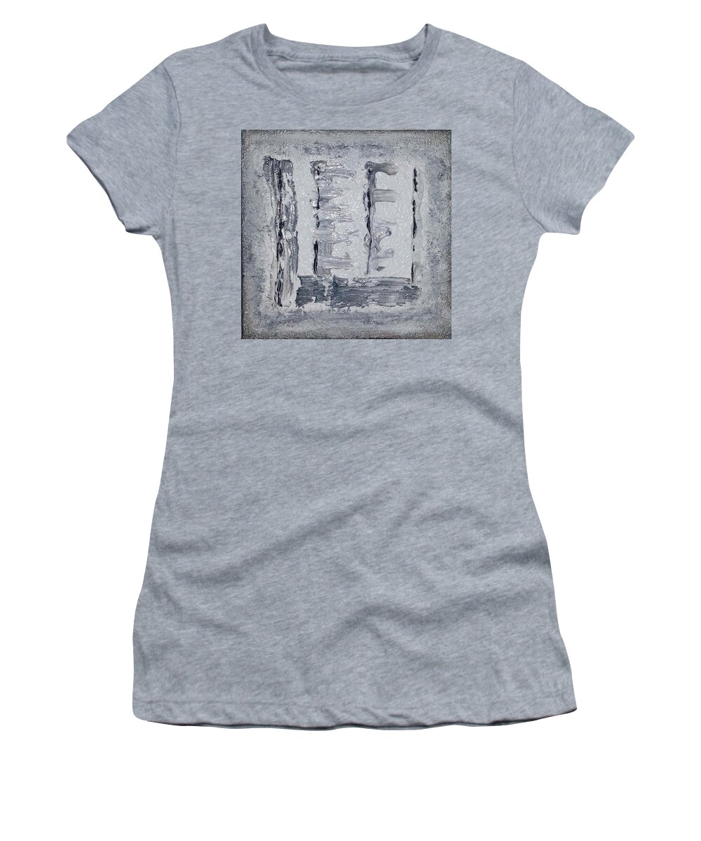 Abstract Painting Women's T-Shirt featuring the painting G2 - greys by KUNST MIT HERZ Art with heart