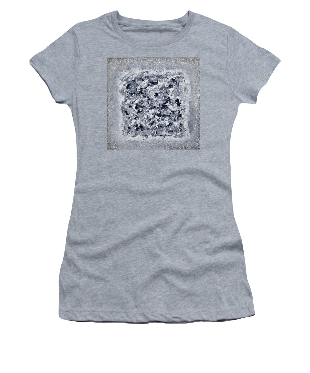 Abstract Painting Women's T-Shirt featuring the painting G4 - greys by KUNST MIT HERZ Art with heart