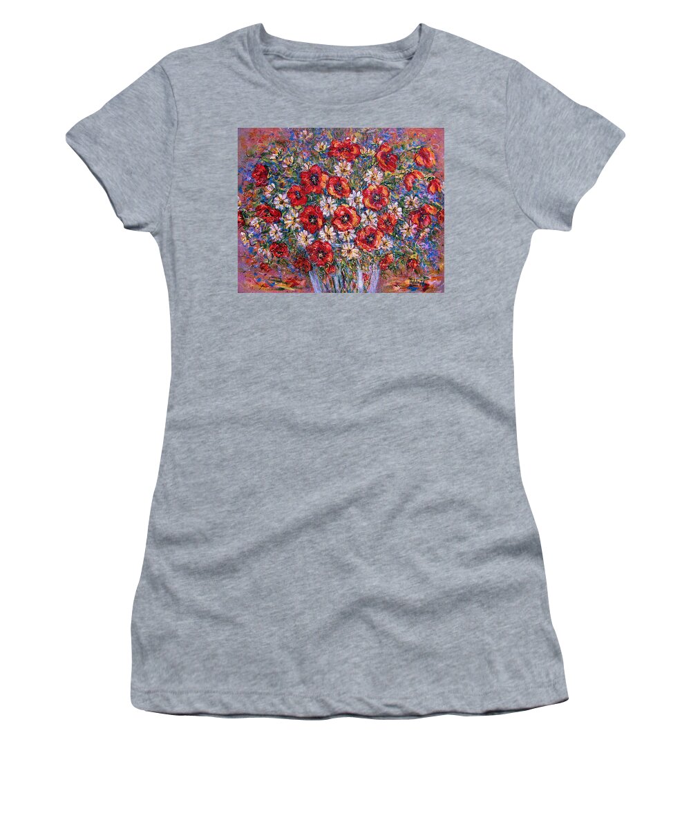Flowers Women's T-Shirt featuring the painting Garden Splendor by Natalie Holland