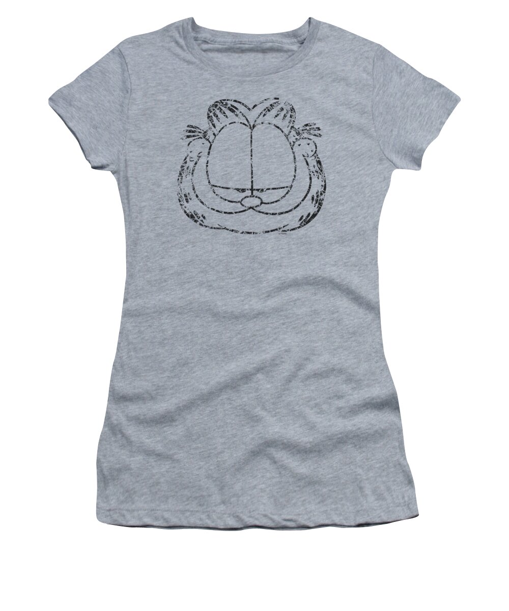 Garfield Women's T-Shirt featuring the digital art Garfield - Smirking Distressed by Brand A