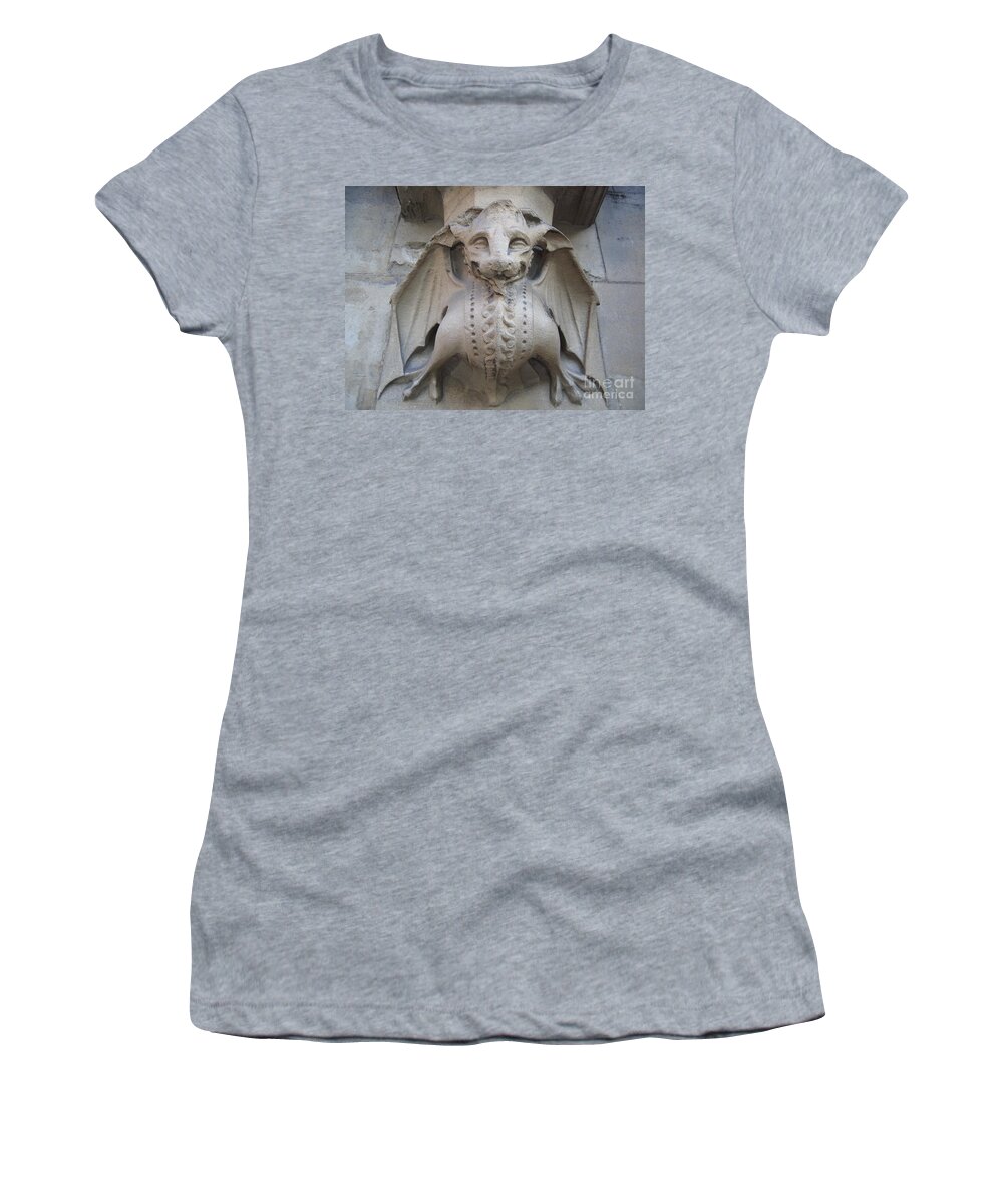 Gargoyle Women's T-Shirt featuring the photograph Gargoyle On Westminster Palace by Denise Railey