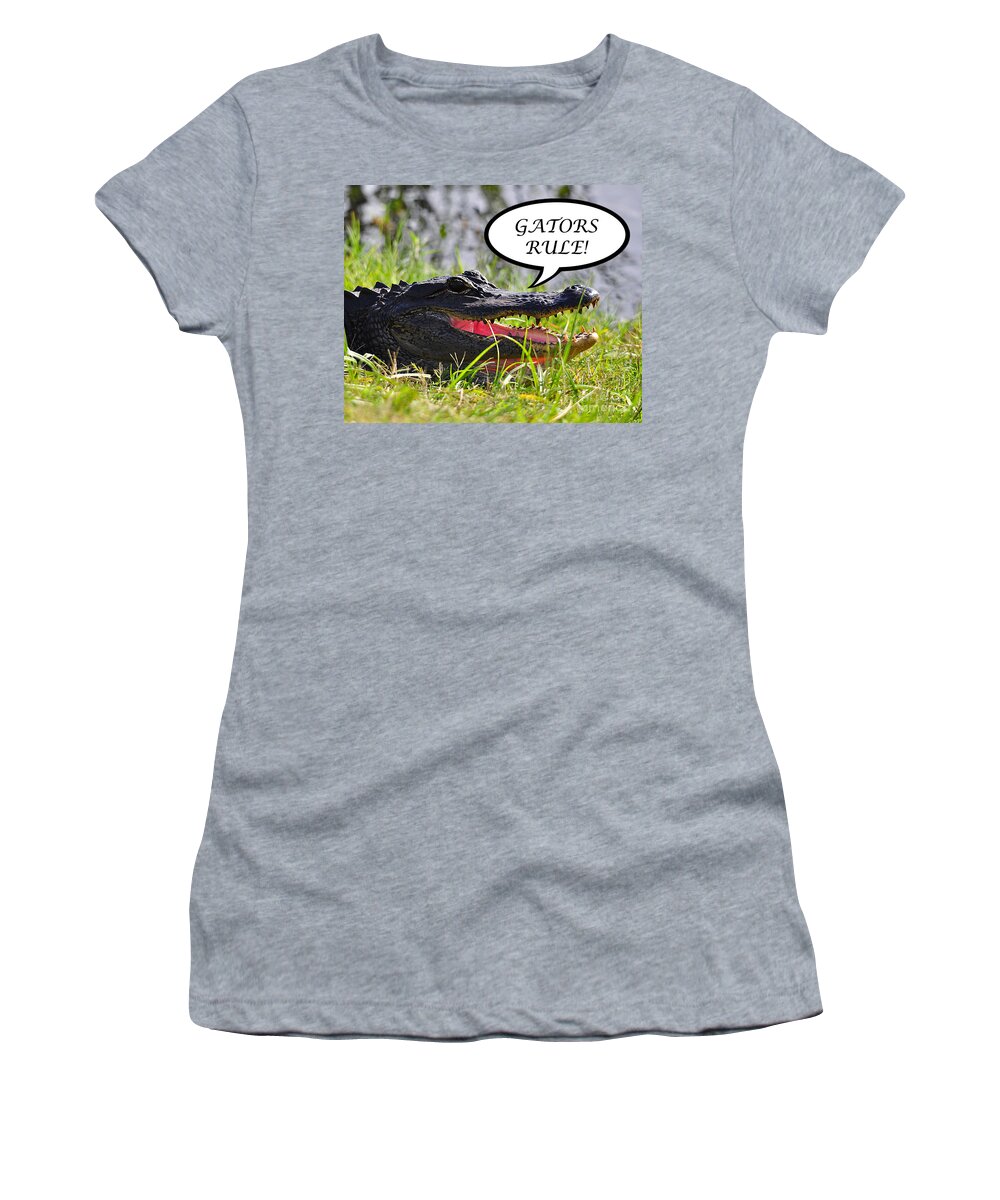 Gators Rule Women's T-Shirt featuring the photograph GATORS RULE Greeting Card by Al Powell Photography USA