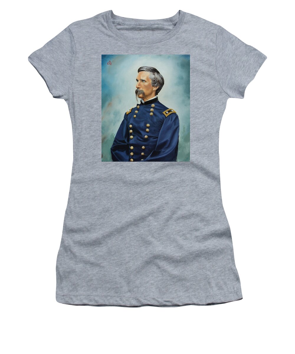 Union General Women's T-Shirt featuring the painting General Joshua Chamberlain by Glenn Beasley
