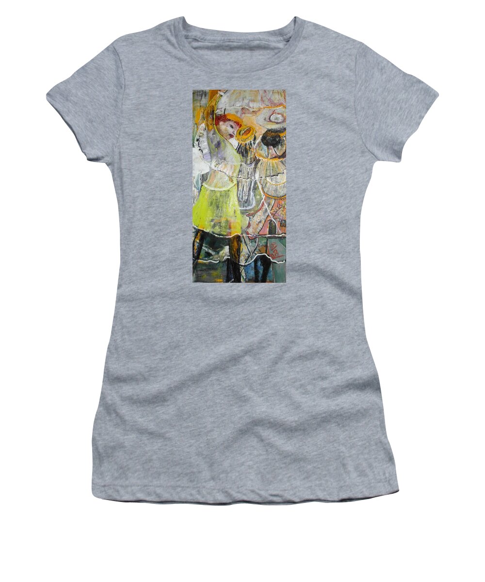 Lady Dancing Women's T-Shirt featuring the painting Geneva's Disco by Peggy Blood