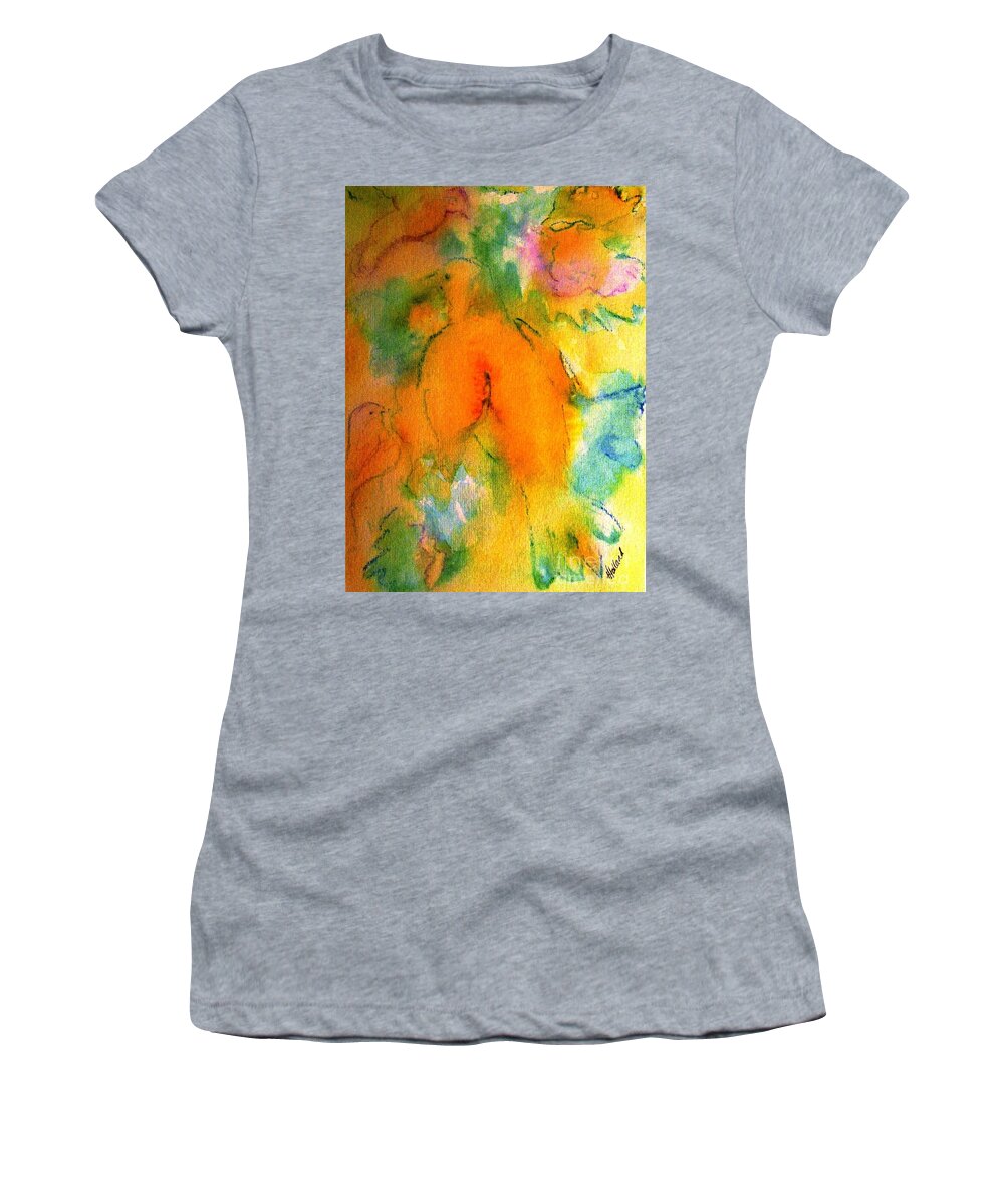 Doves Women's T-Shirt featuring the painting Gentle Doves by Hazel Holland