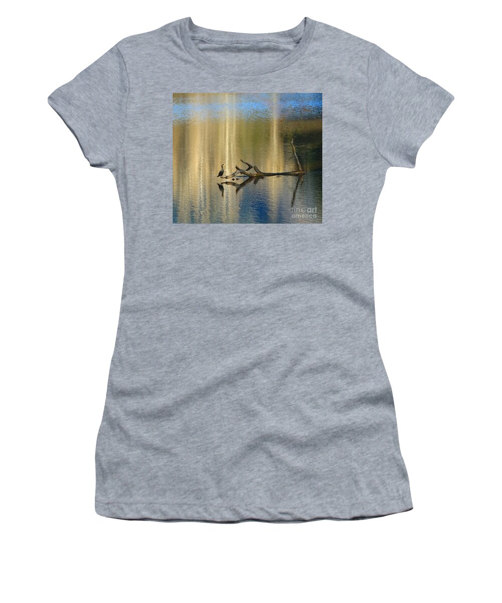 Cormorant Women's T-Shirt featuring the photograph Balance Point by Michelle Twohig