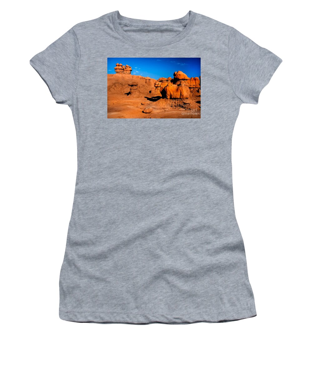 Goblin Valley Women's T-Shirt featuring the photograph Goblin Hoodoos by Robert Bales