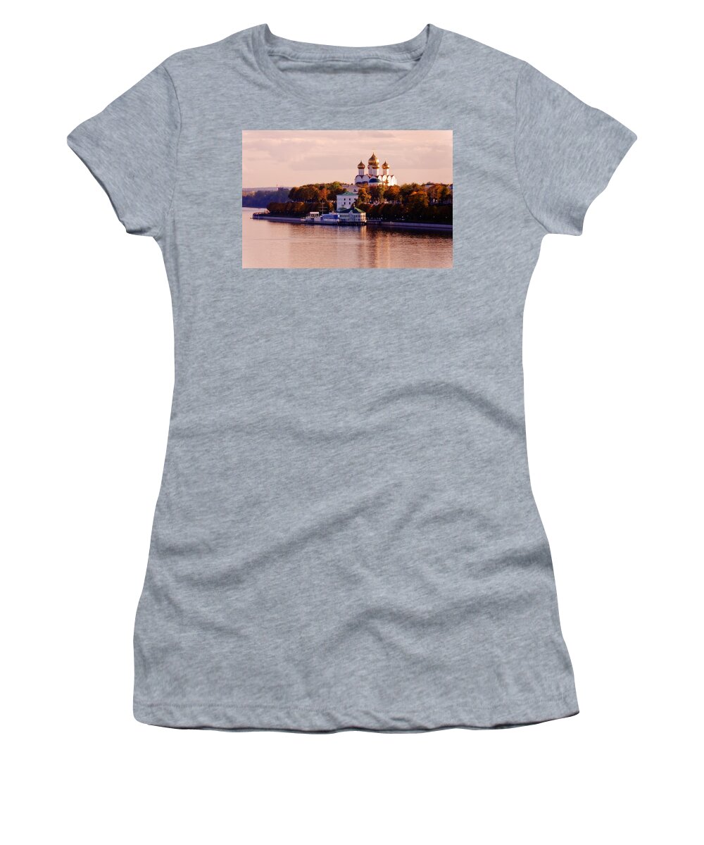 Russia Women's T-Shirt featuring the photograph Golden Hour. Yaroslavl. Russia by Jenny Rainbow