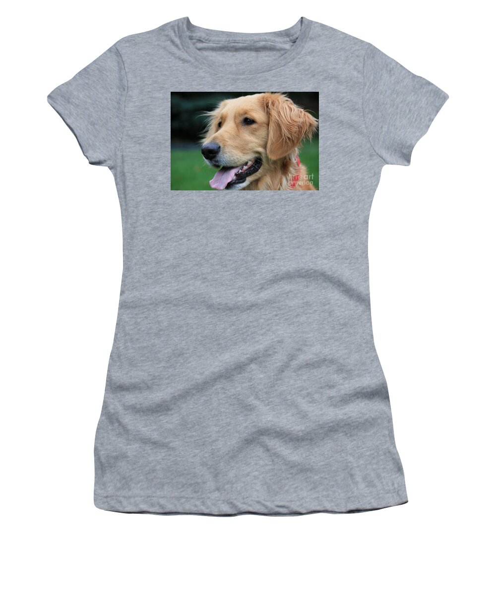 Dog Women's T-Shirt featuring the photograph Golden Smile by Veronica Batterson
