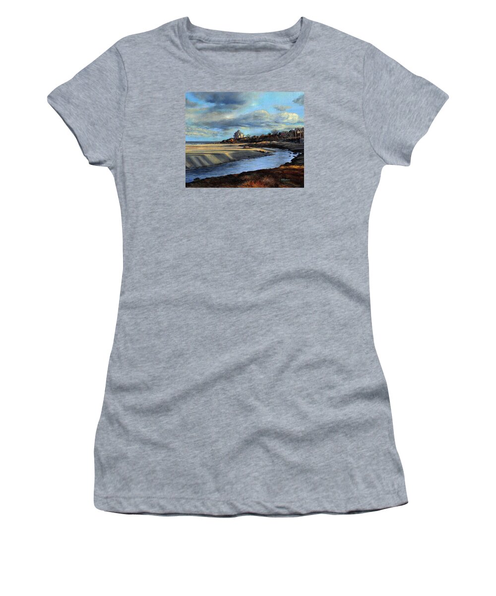 Beach Women's T-Shirt featuring the painting Good Harbor Beach Gloucester by Eileen Patten Oliver