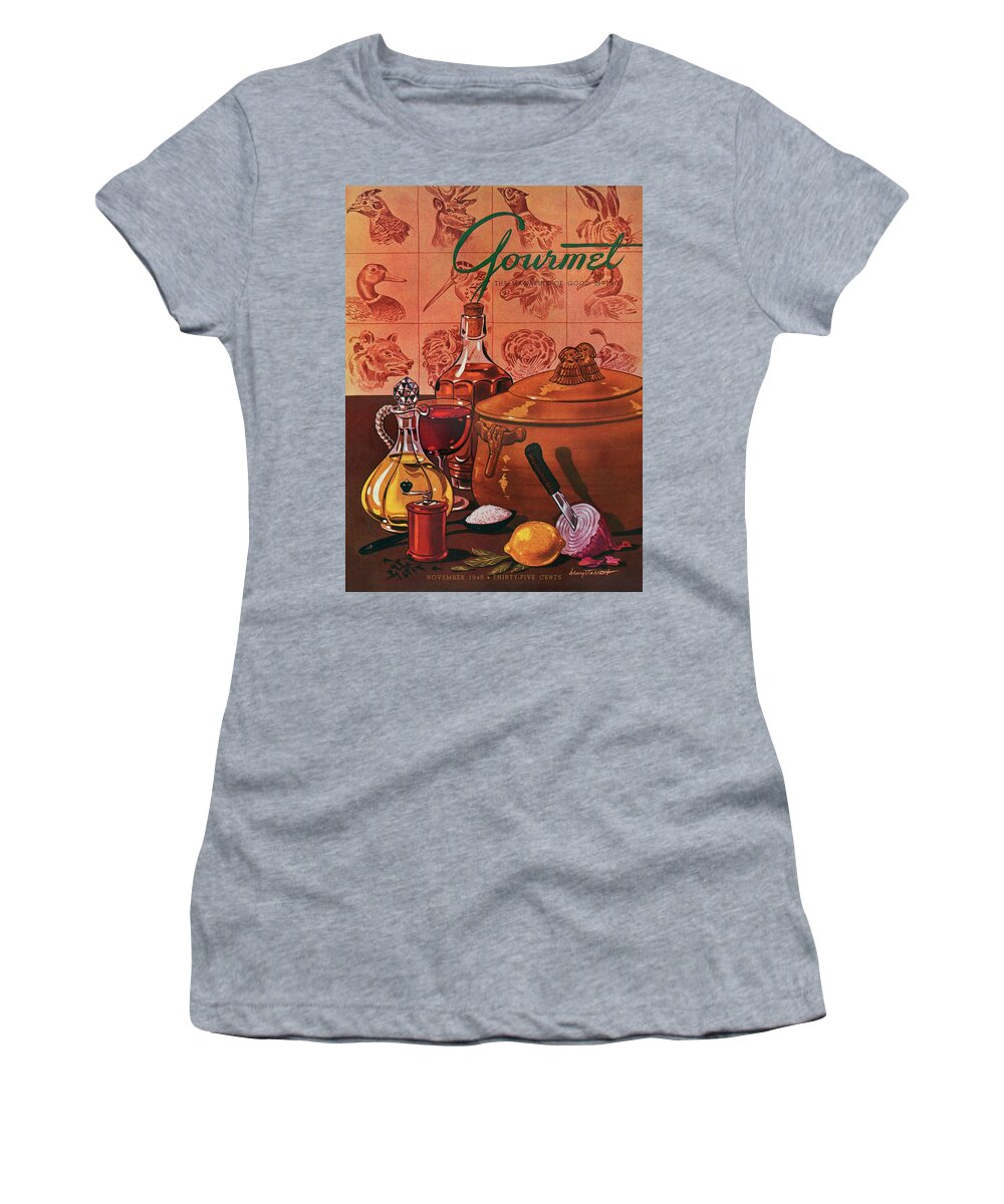 Illustration Women's T-Shirt featuring the photograph Gourmet Cover Featuring A Casserole Pot by Henry Stahlhut