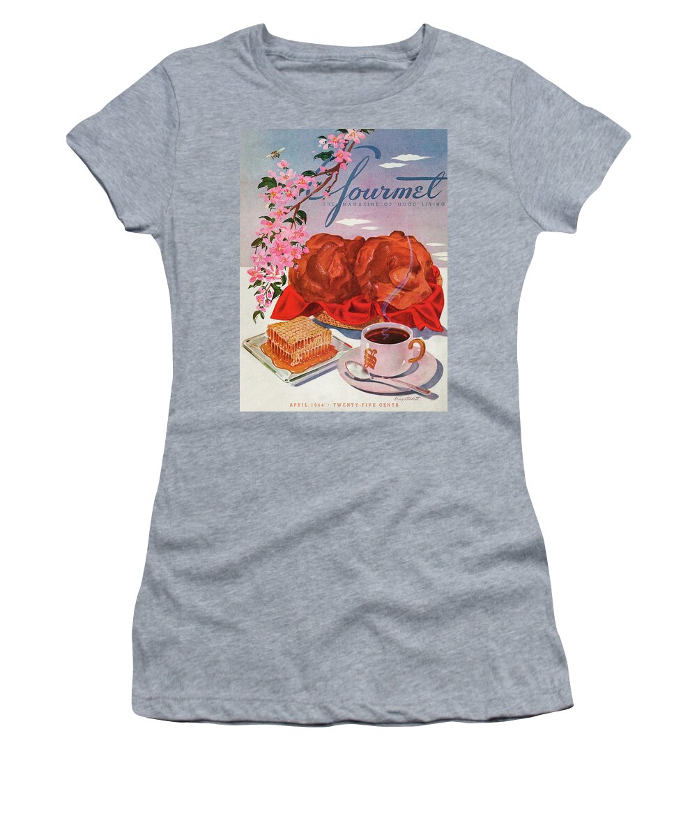 Food Women's T-Shirt featuring the photograph Gourmet Cover Illustration Of A Basket Of Popovers by Henry Stahlhut