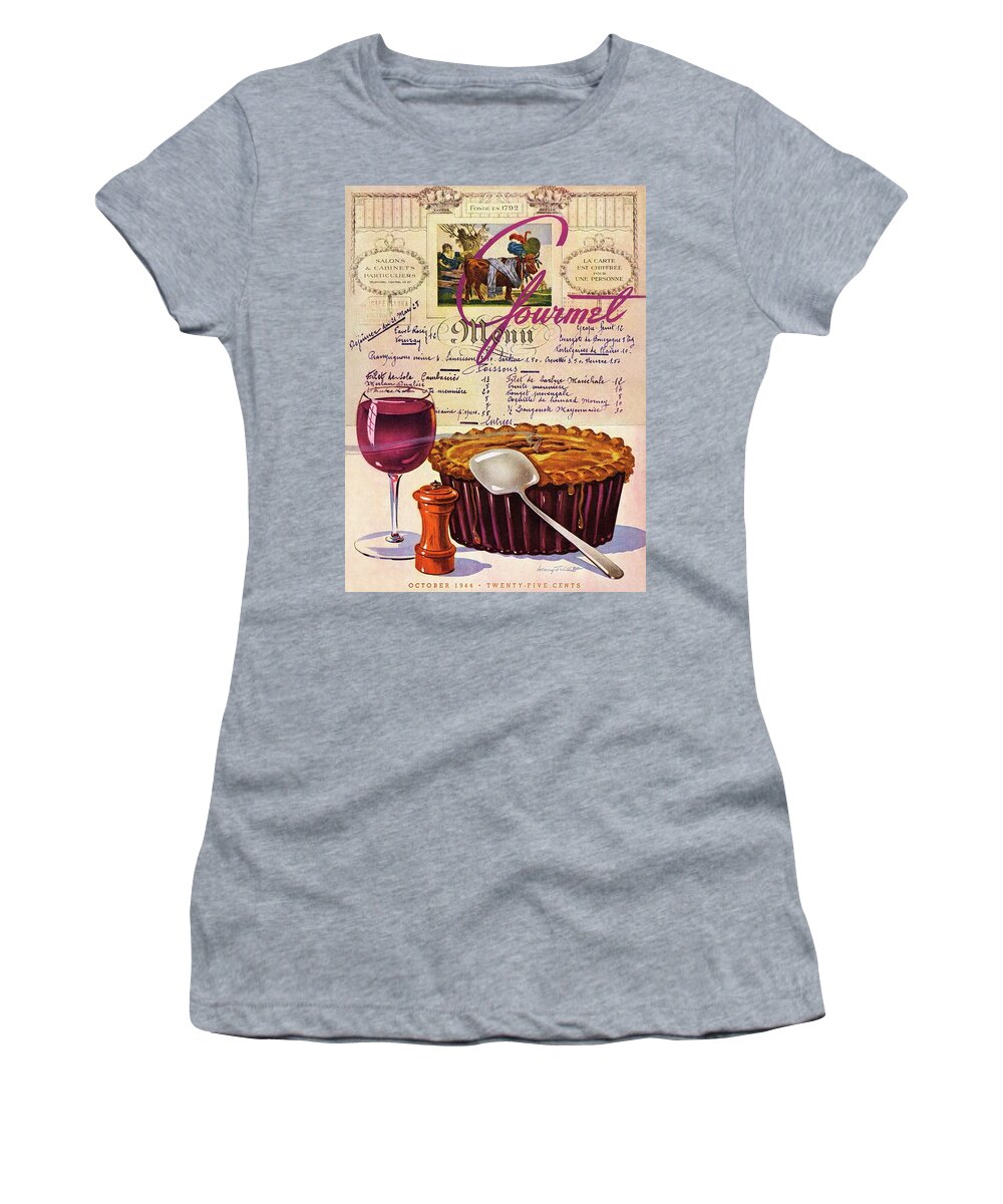 Food Women's T-Shirt featuring the photograph Gourmet Cover Illustration Of Deep Dish Pie by Henry Stahlhut