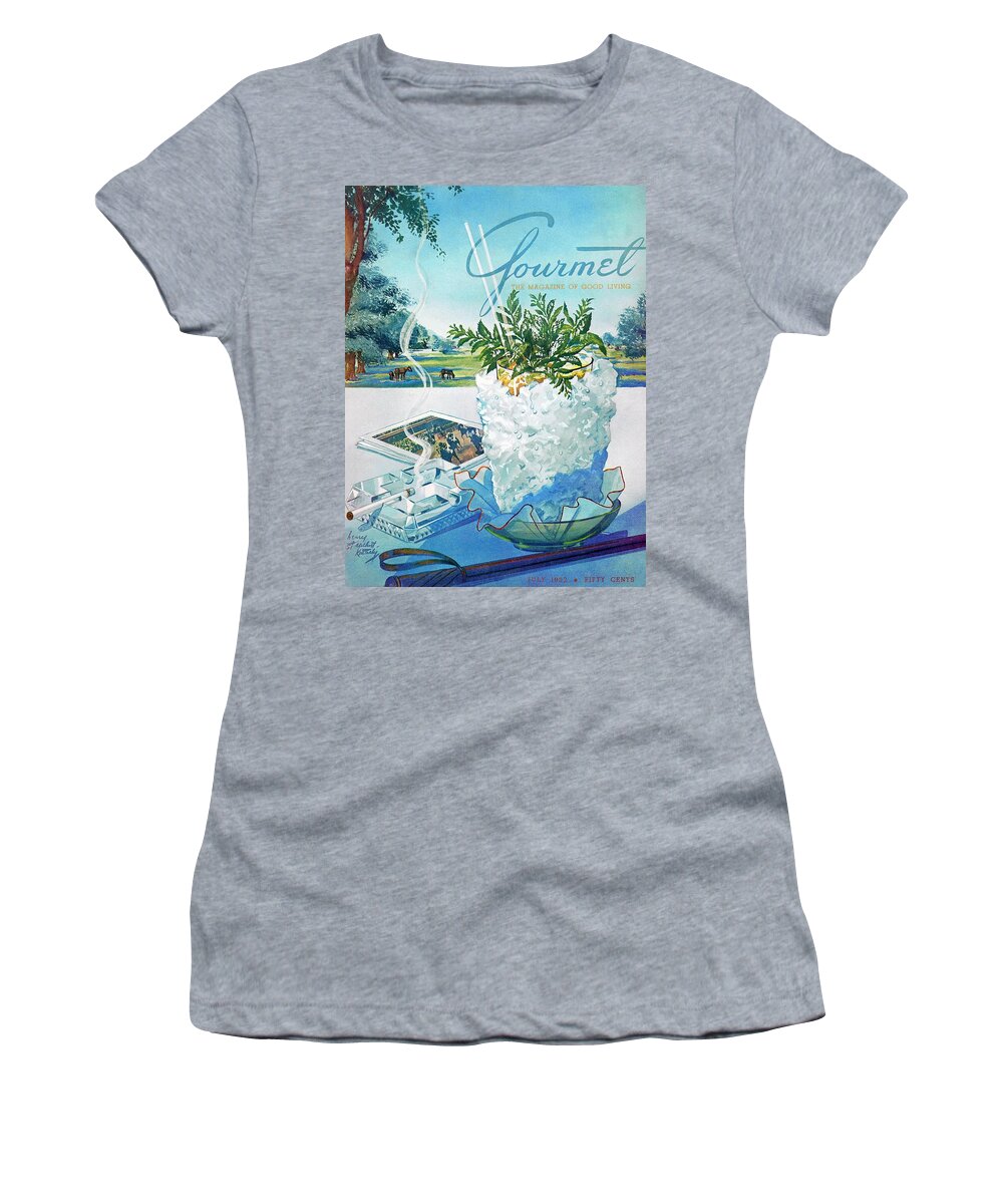 Food Women's T-Shirt featuring the photograph Gourmet Cover Illustration Of Mint Julep Packed by Henry Stahlhut