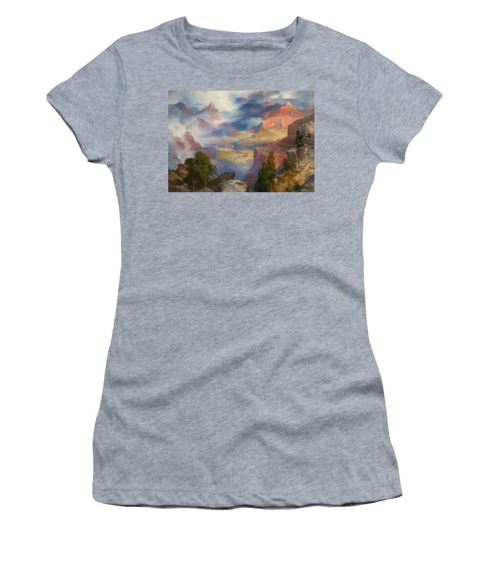 Thomas Moran Women's T-Shirt featuring the painting Grand Canyon in Mist by Thomas Moran