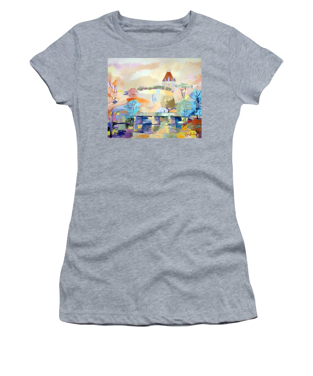 Landscape Women's T-Shirt featuring the painting Grand Marnier by Kim PARDON