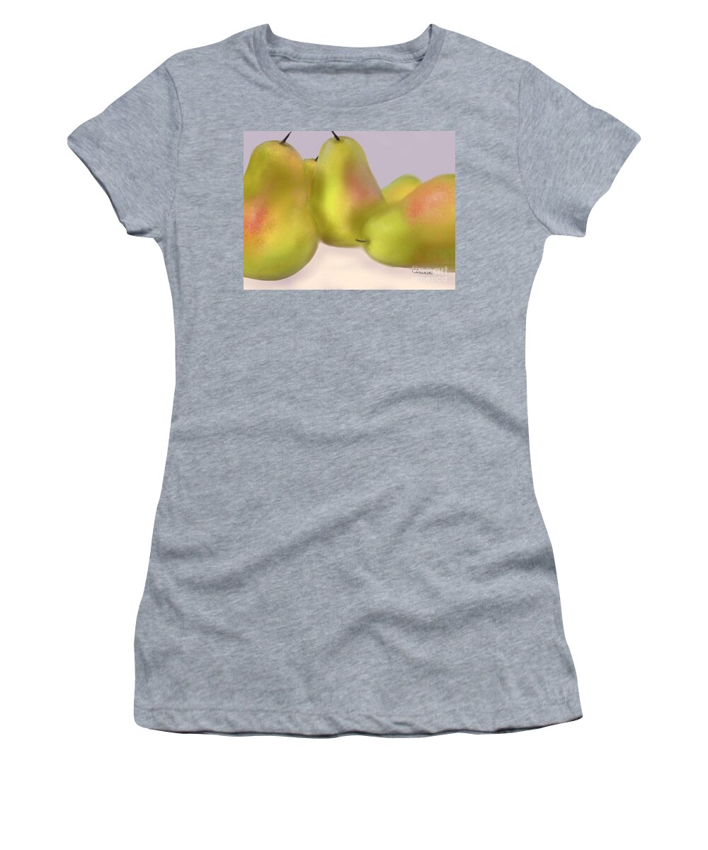 Still Life Women's T-Shirt featuring the digital art Grand Pears by Christine Fournier
