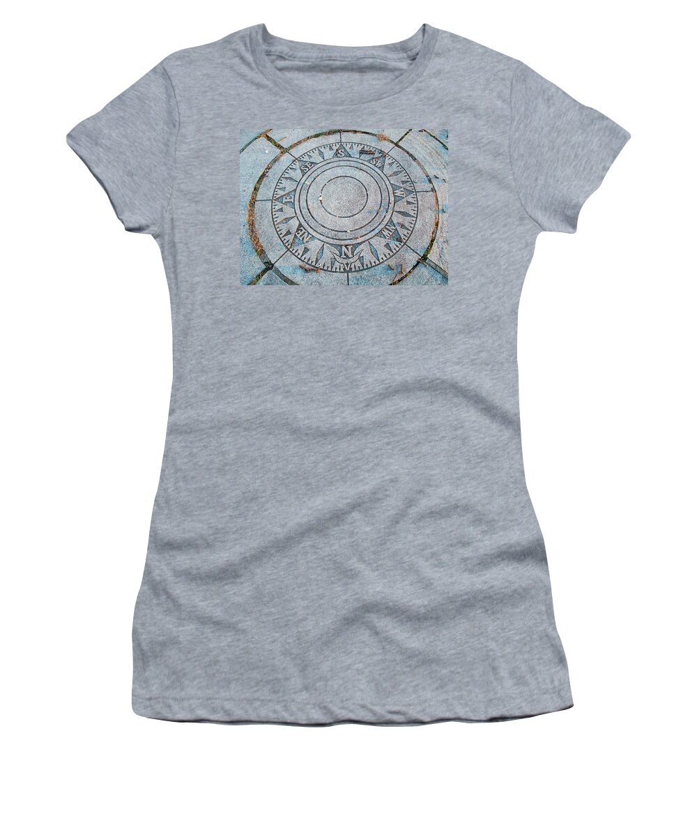 Compass Women's T-Shirt featuring the photograph Granite Compass by Barbara McDevitt