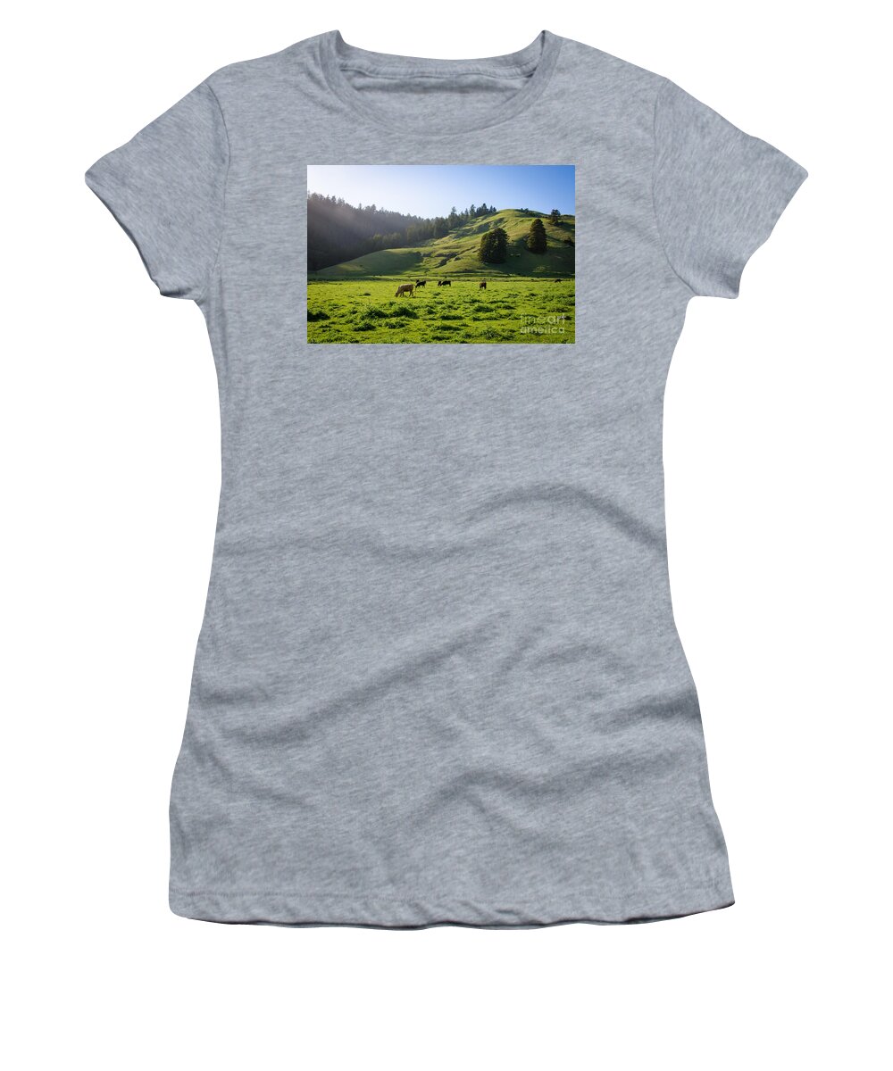 Cml Brown Women's T-Shirt featuring the photograph Grazing Hillside by CML Brown