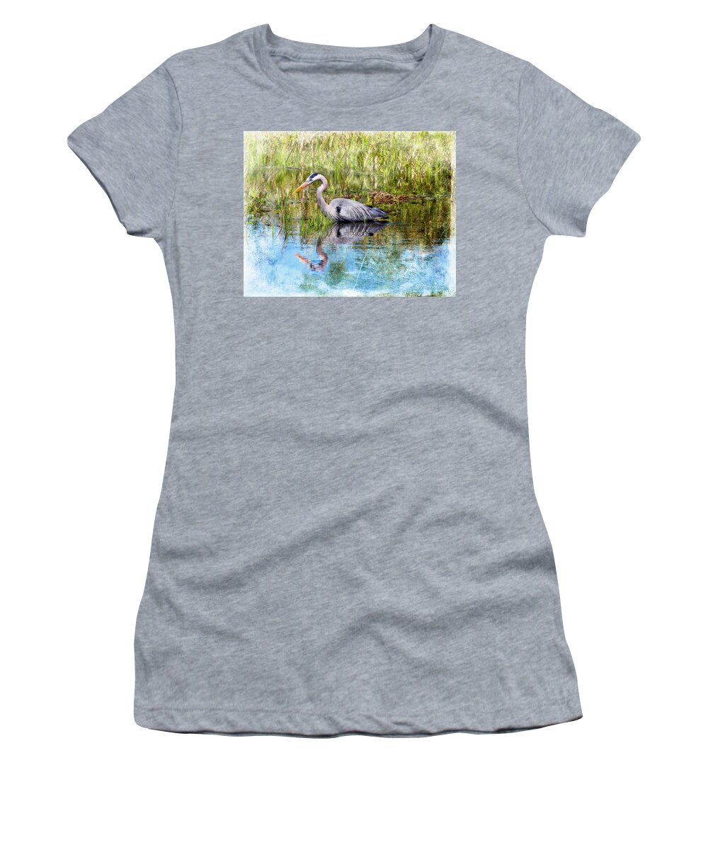 Florida Women's T-Shirt featuring the painting Great Blue Hunter by Barbara Chichester