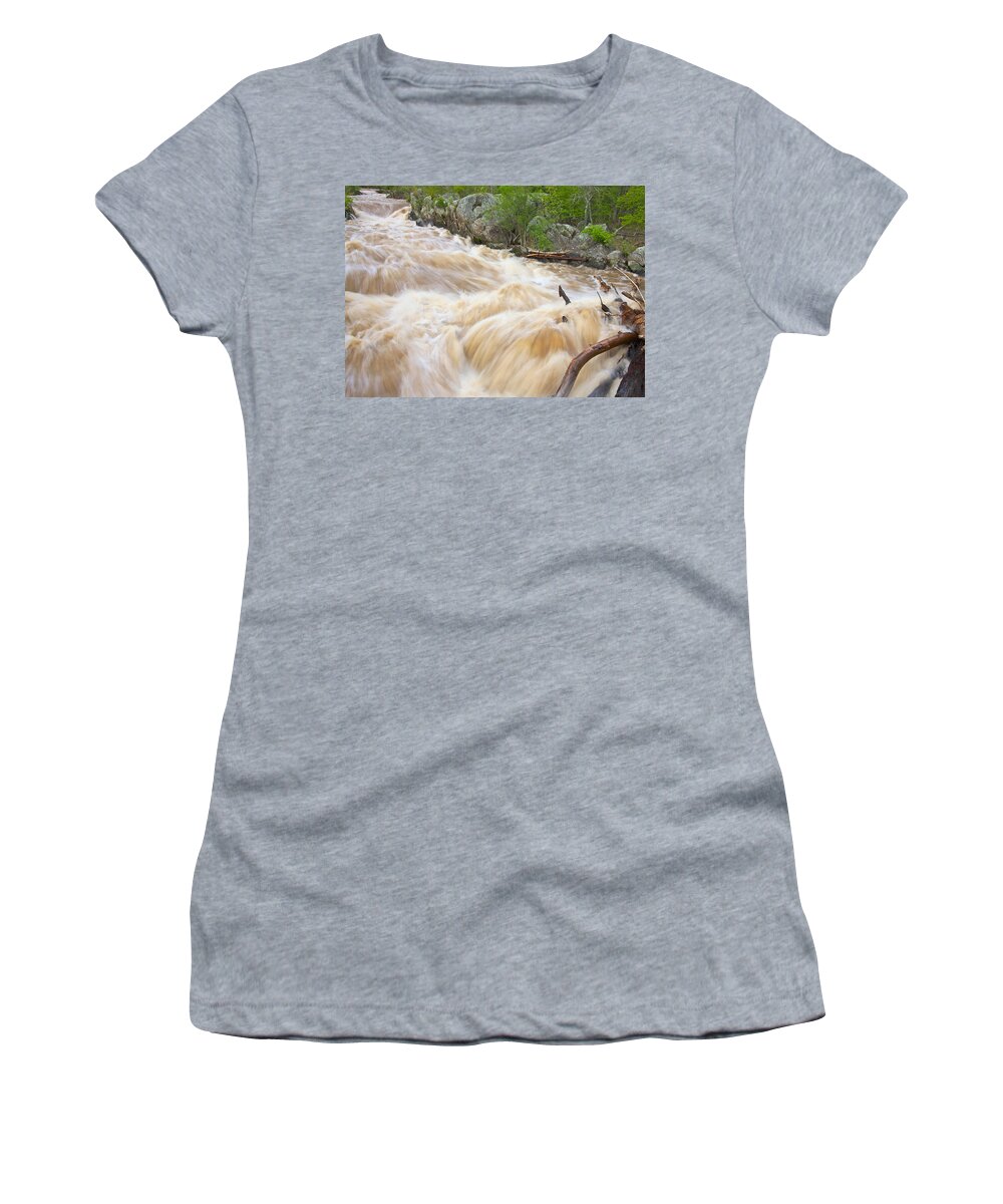 Great Falls Women's T-Shirt featuring the photograph Great Falls White Water #3 by Stuart Litoff