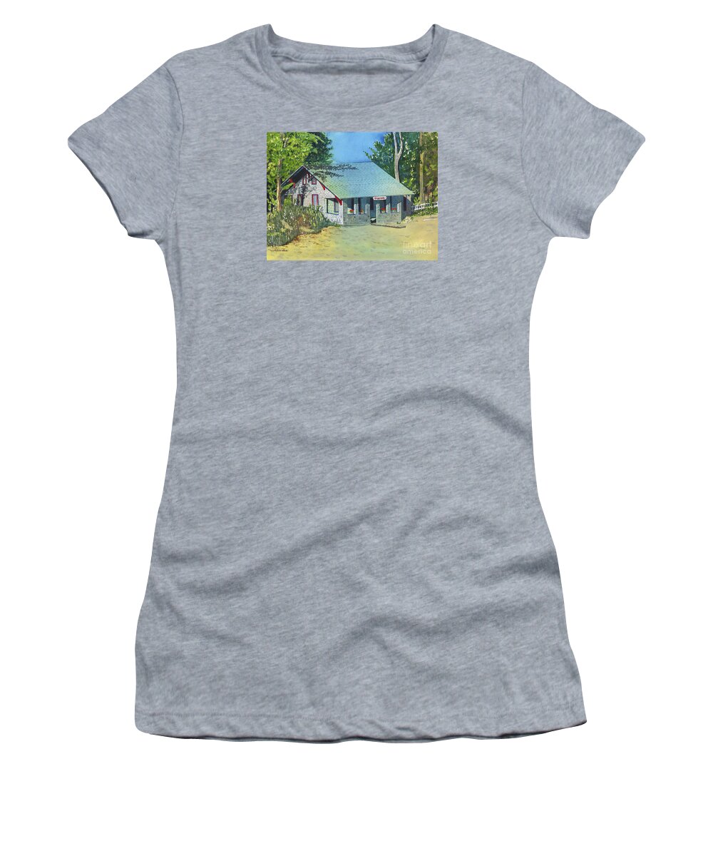 Cottage Women's T-Shirt featuring the painting Graynook by LeAnne Sowa