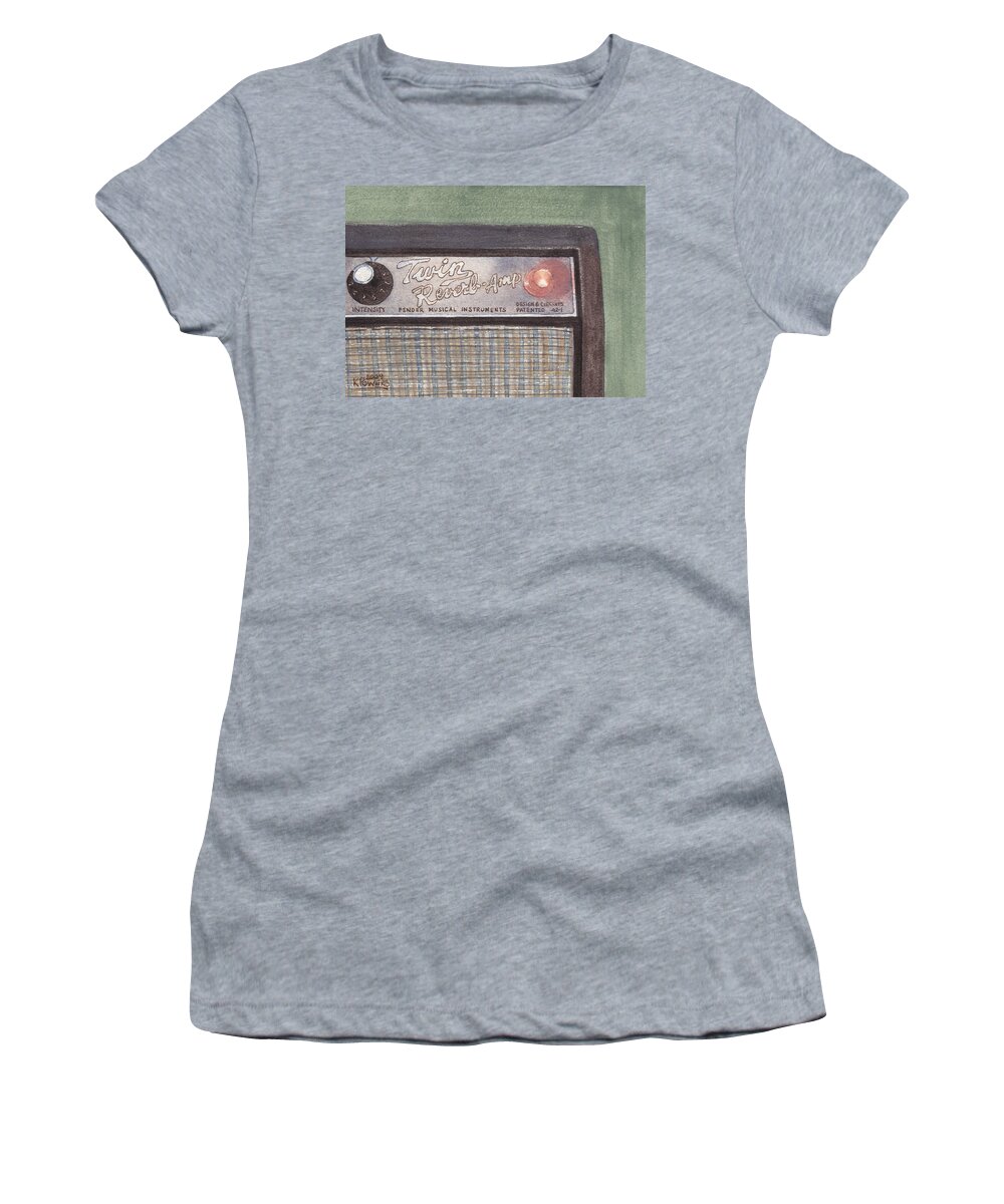 Guitar Women's T-Shirt featuring the painting Guitar Amp Sketch by Ken Powers