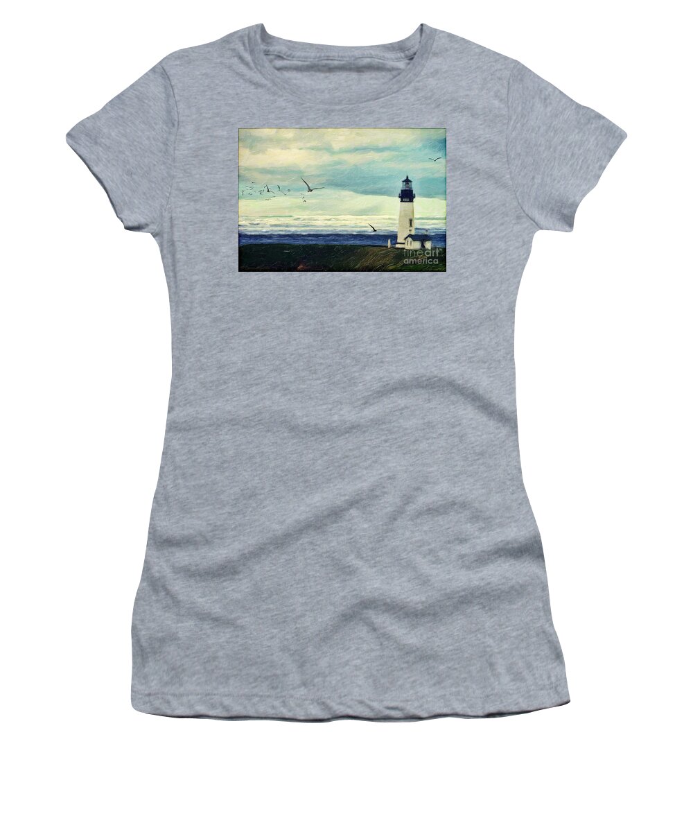  Women's T-Shirt featuring the digital art Gulls Way by Lianne Schneider