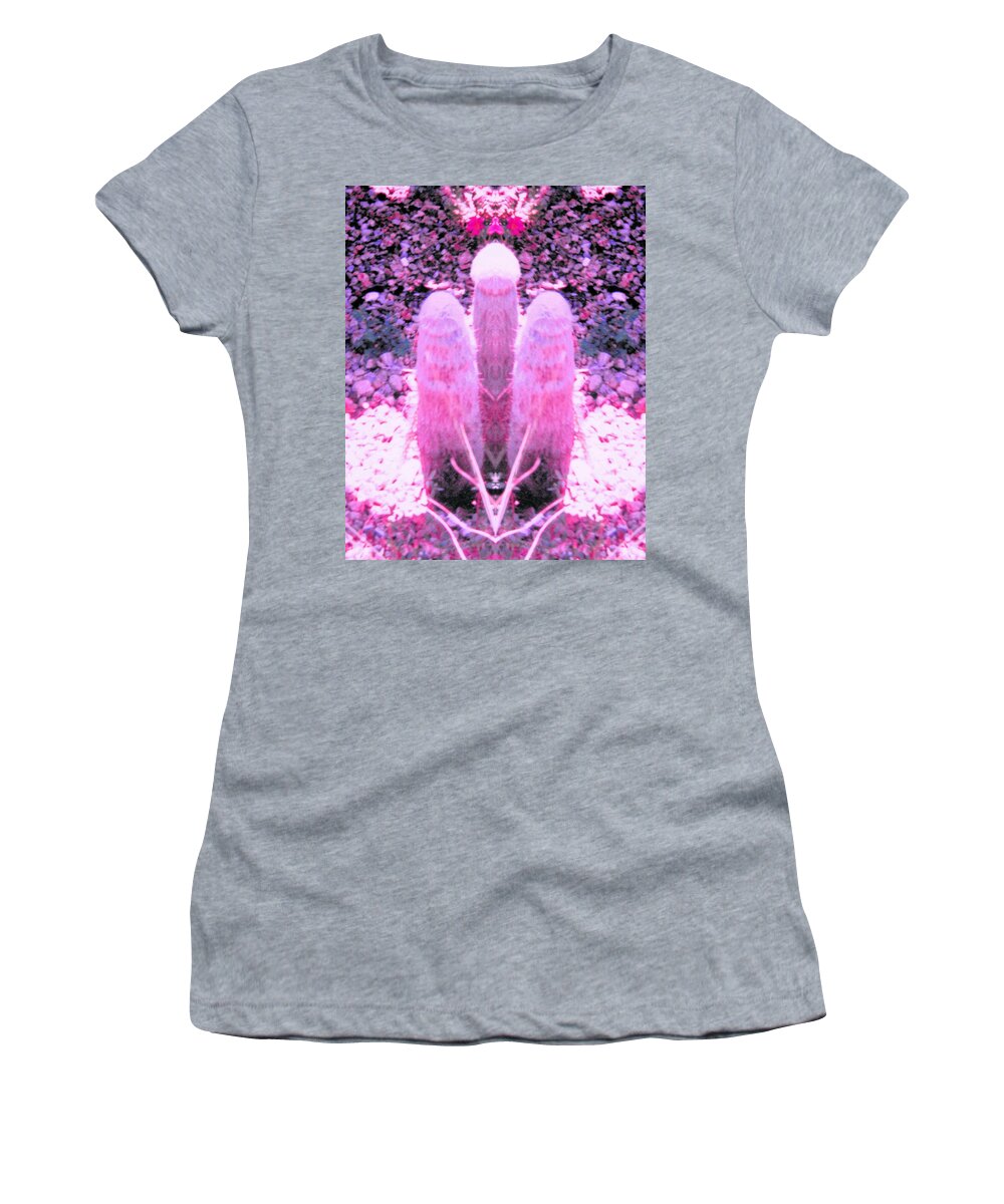 Beautiful Women's T-Shirt featuring the photograph Excited Pink Trio Happy to See You by Belinda Lee