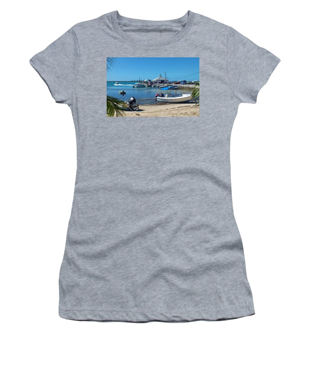 Duane Mccullough Women's T-Shirt featuring the photograph Harbor Island Public Docks by Duane McCullough