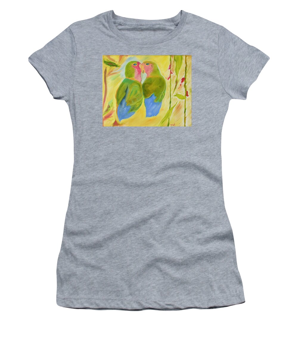 Love Birds Women's T-Shirt featuring the painting Harmony by Meryl Goudey