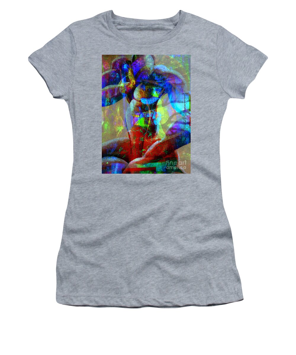 Fania Simon Women's T-Shirt featuring the mixed media He Lives Within by Fania Simon