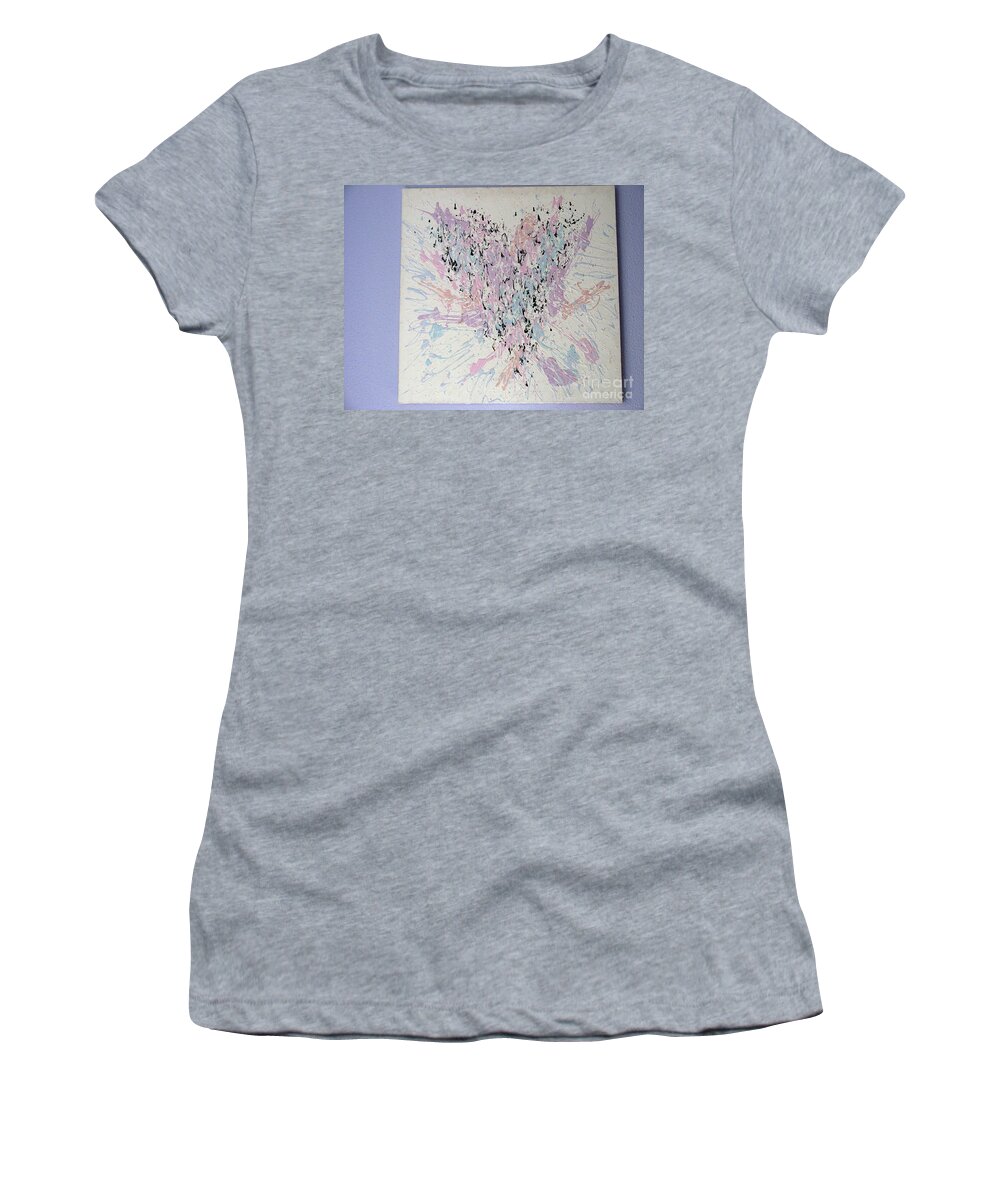 Acrylic Women's T-Shirt featuring the painting Heart Splash by Mars Besso