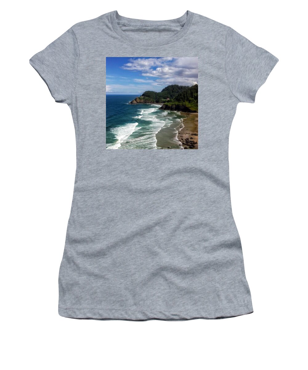 Lighthouse Women's T-Shirt featuring the photograph Heceta Head by Darren White
