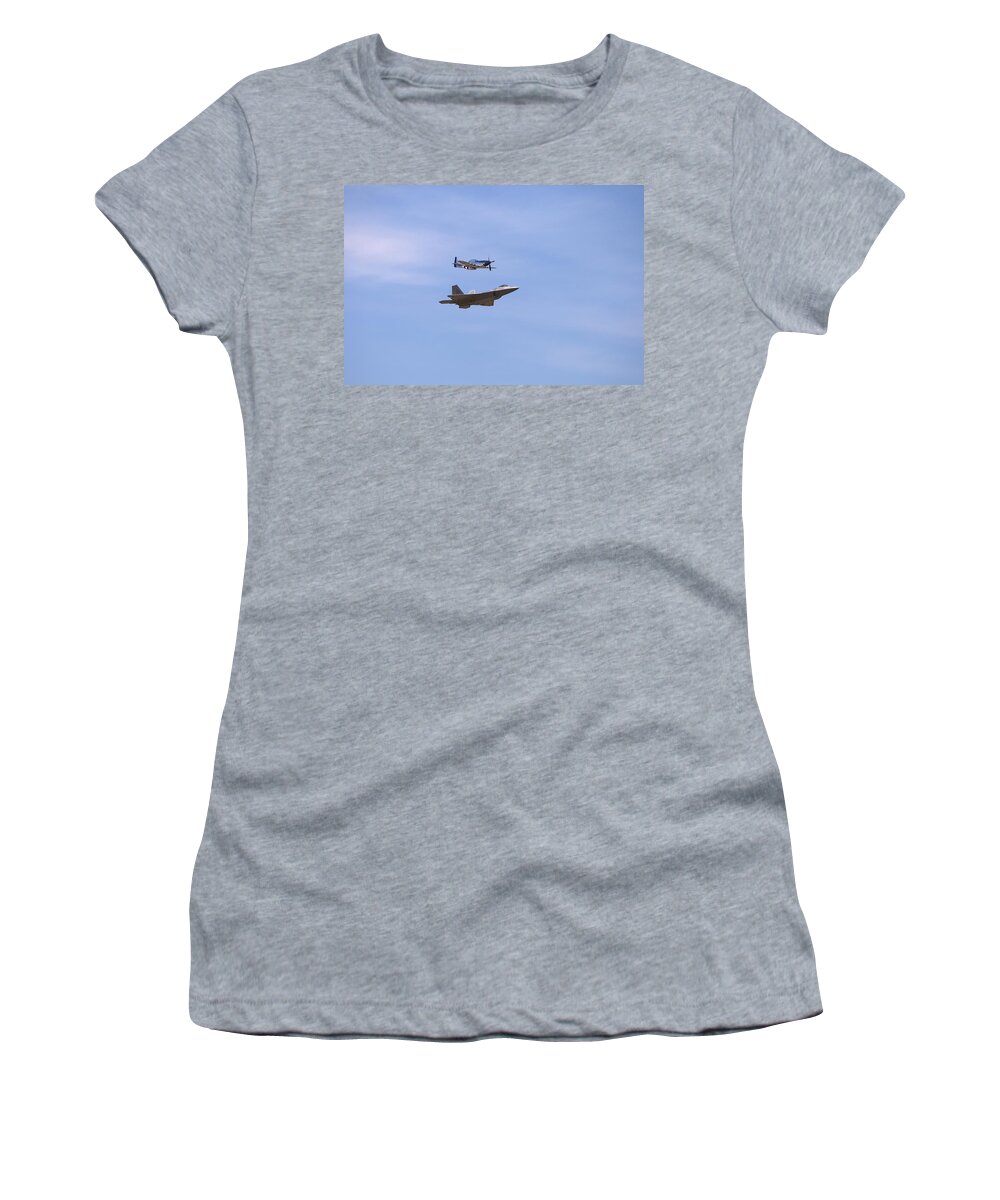 4826 Women's T-Shirt featuring the photograph Herritage Flight Formation by Gordon Elwell
