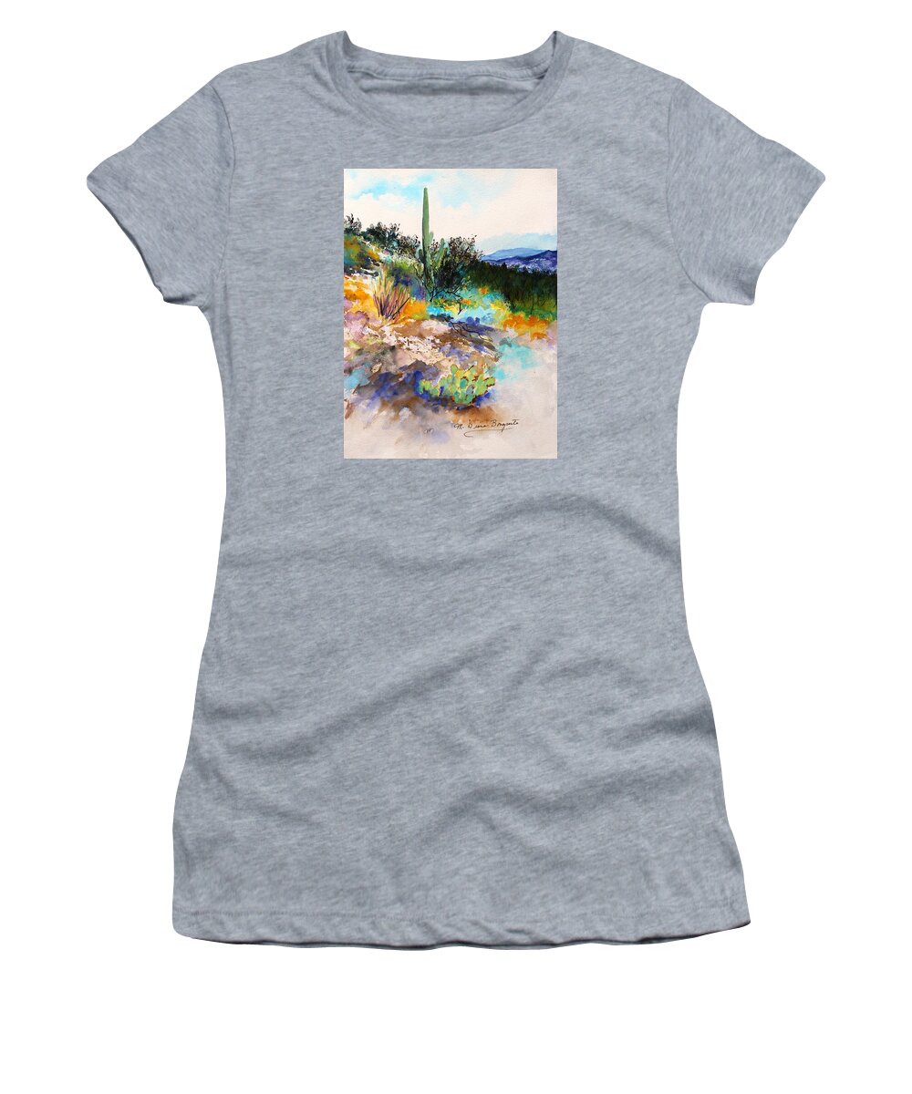 Desert Women's T-Shirt featuring the painting High Desert Scene 2 by M Diane Bonaparte