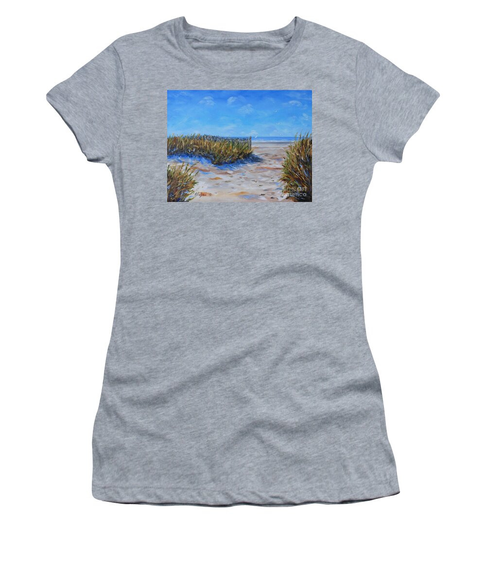 Beach Women's T-Shirt featuring the painting Hilton Head North End by Stanton Allaben